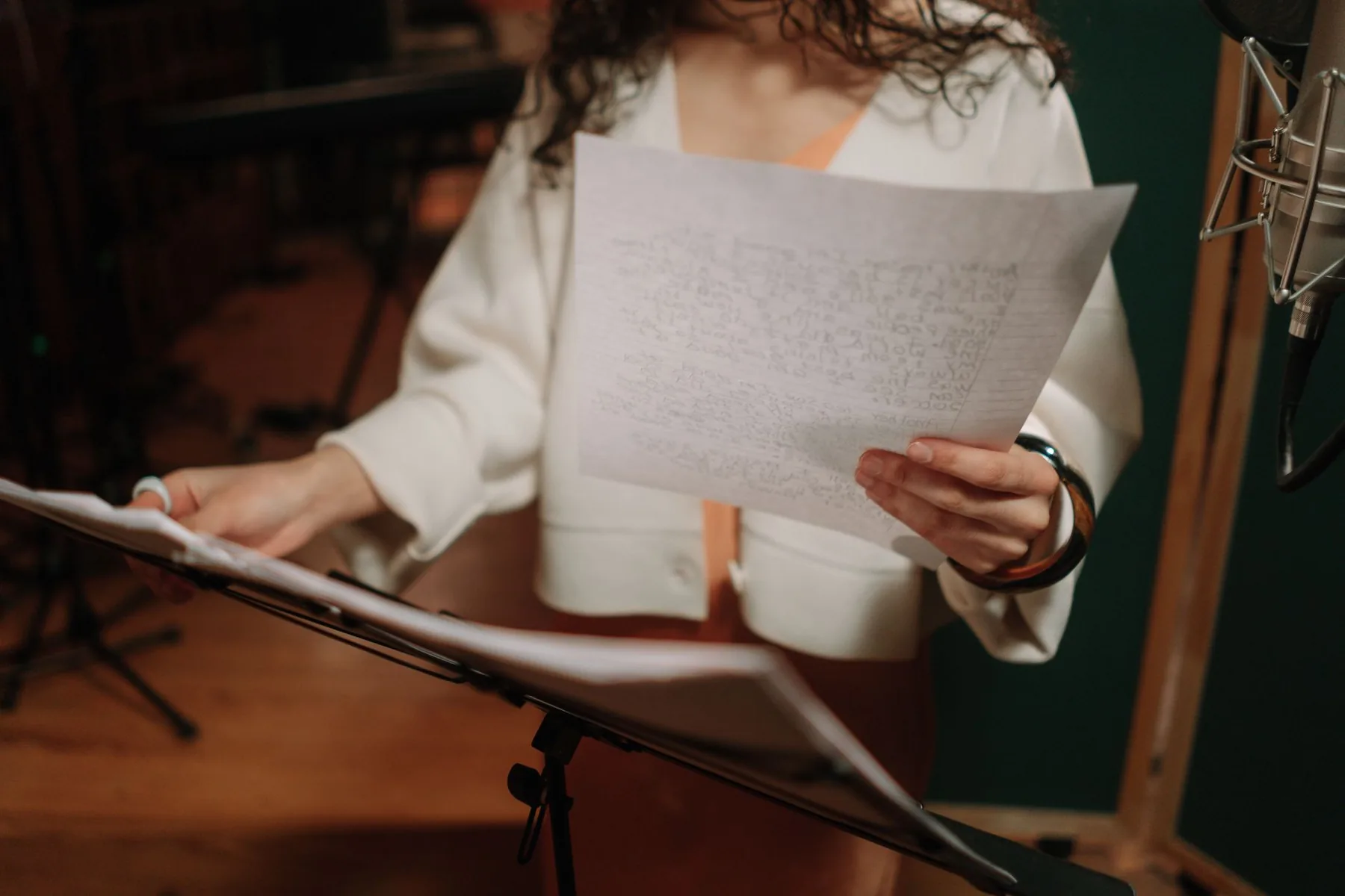 song lyrics in a studio song lyrics in a studio