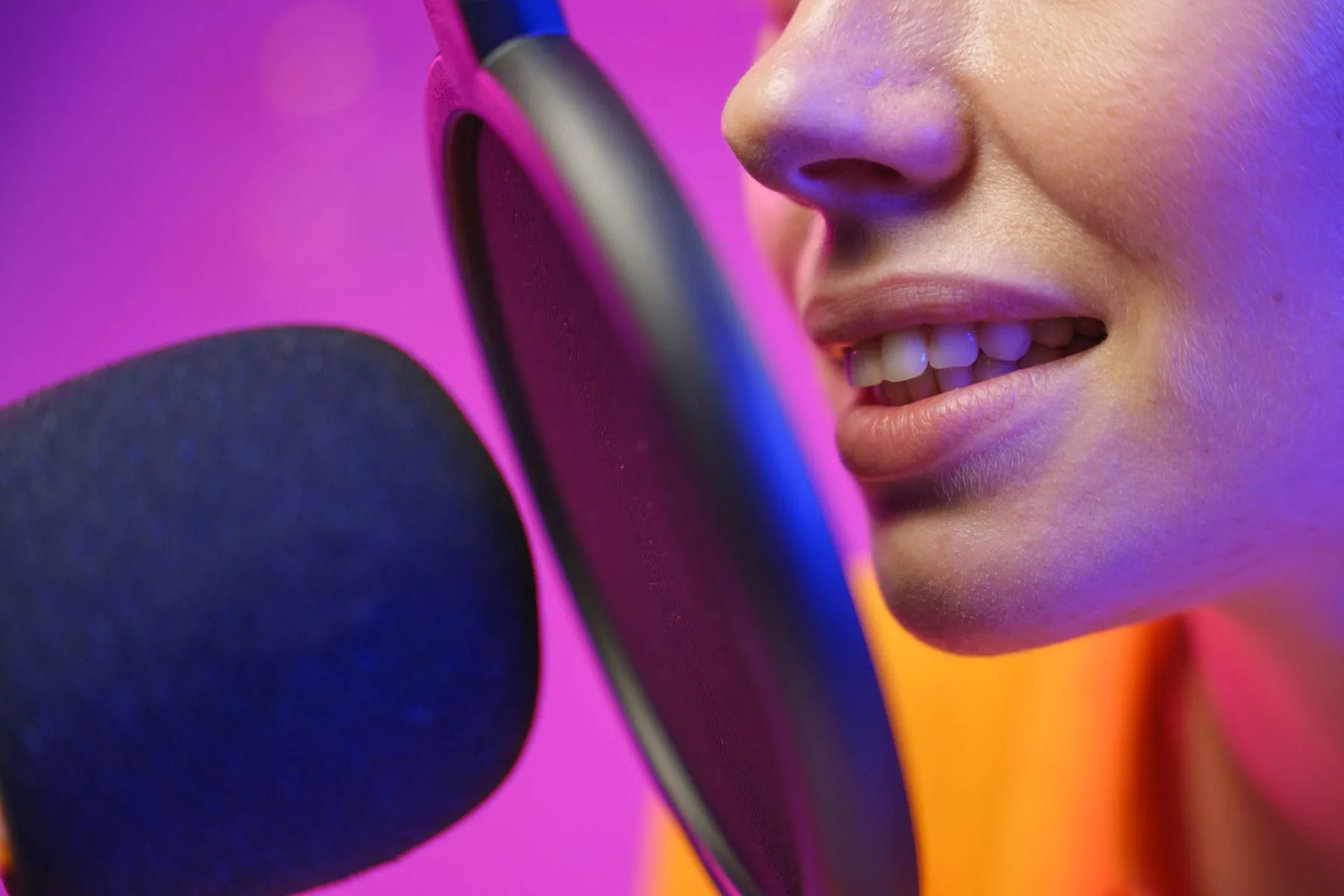 karaoke microphone in a vocal studio karaoke microphone in a vocal studio