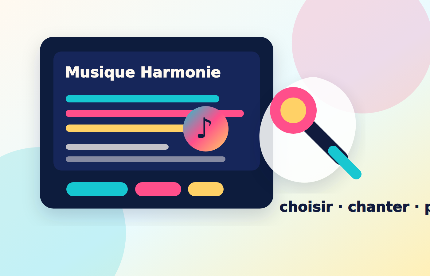 Écran karaoké coloré avec paroles et ambiance de soirée