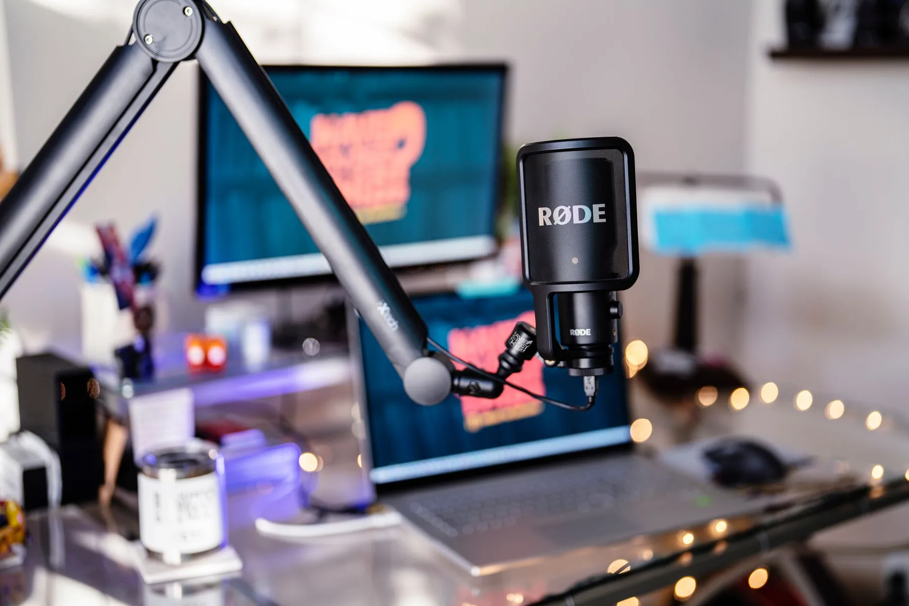 Microphone and screen for private karaoke